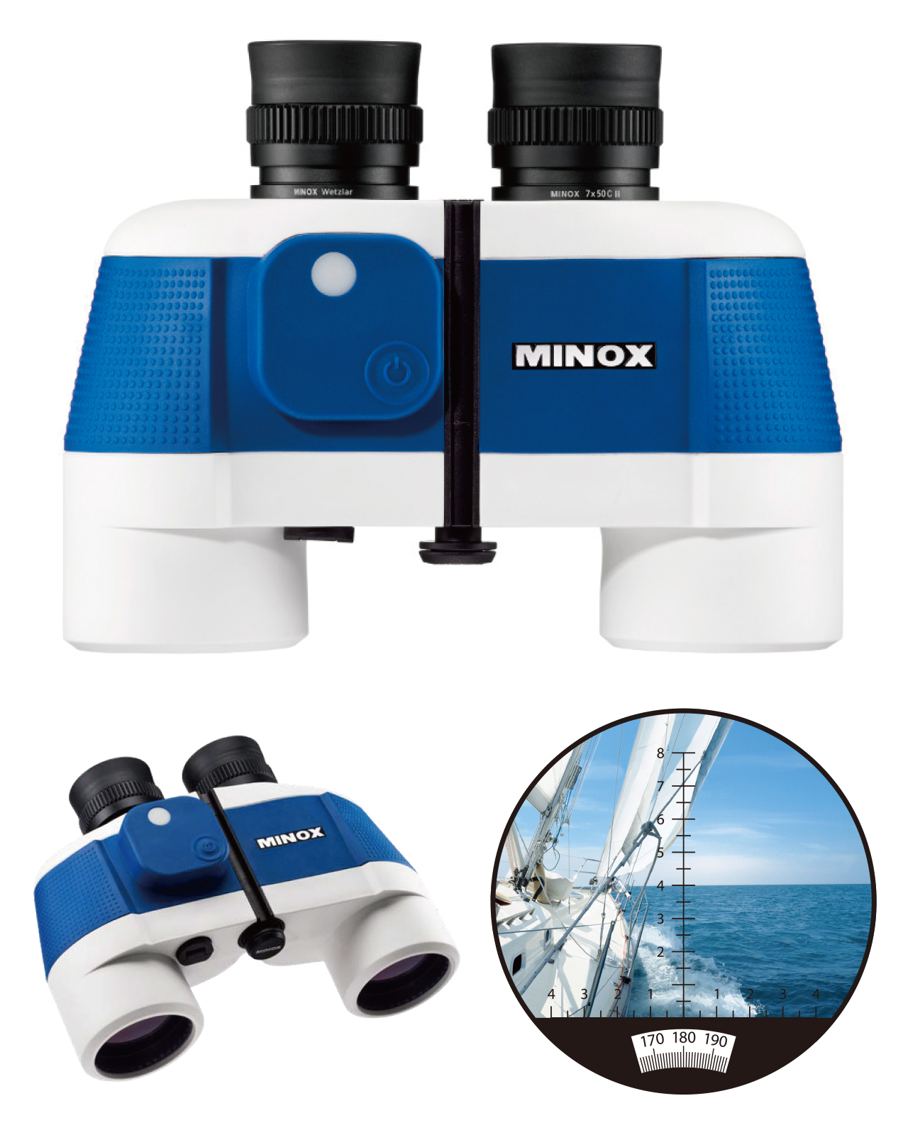 海洋双眼鏡 BNノーティクDCMホワイト(MINOX)｜阪神交易